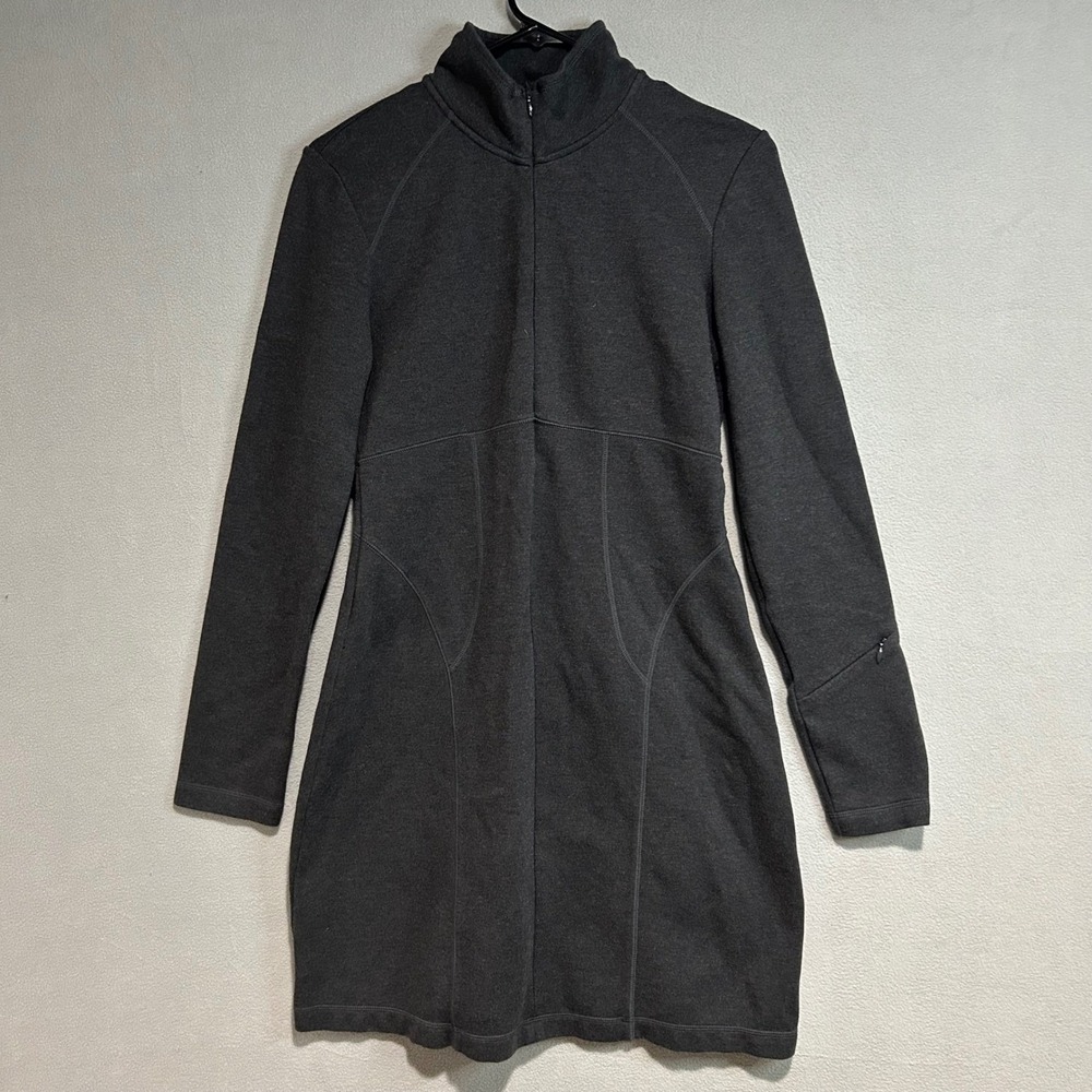 Athleta athletic Dress‎ Womens Small Gray Half Zip Mock Neck Long Sleeve Sporty